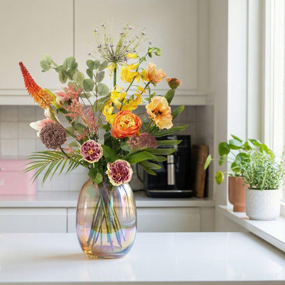 Kunstbloemen boeket - Amber Peach Deluxe Real Touch - 12 stelen - Hoogte ↕ 105cm