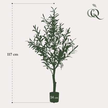 Kunstplant - Olea europaea Olijfboom - Hoogte ↕ 115cm