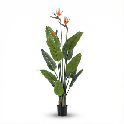 XL Kunstplant - Strelitzia met Bloemen - Hoogte ↕ 120cm