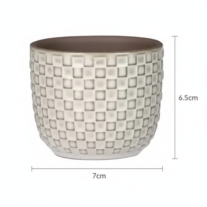 Sierpot - Mini Pot Relief Wit - Ø 7cm