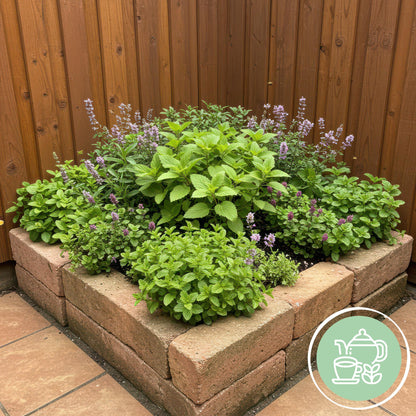 Buitenplant 8x Borderpakket Thee & Kruiden - Weinig onderhoud - Pot Ø 11cm Hoogte ↕ 10-25cm