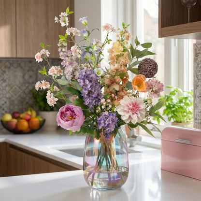 Kunstbloemen Boeket Pastel Meadow Deluxe Real Touch - 15 Stelen - Hoogte ↕ 100cm