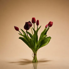 Kunstbloemen - Tulpenboeket Diep Rood - Real Touch - 7 stelen - Hoogte ↕ 42cm