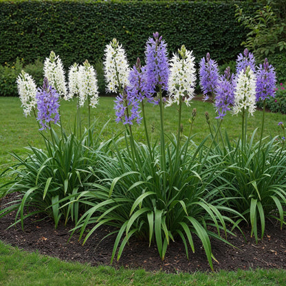 Buitenplant 5x Camassia Leichtlinii Mix - Bloembollen Paars en Wit - Bolmaat 12/14