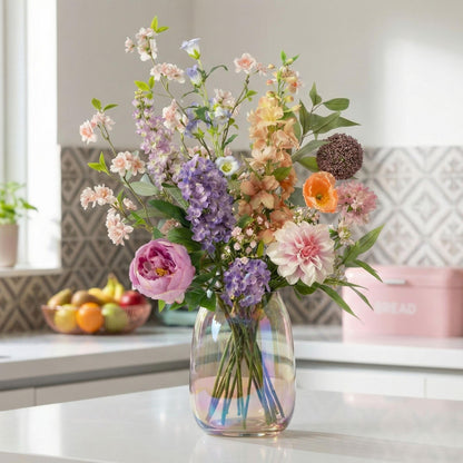 Kunstbloemen Boeket Pastel Meadow Deluxe Real Touch - 15 Stelen - Hoogte ↕ 100cm