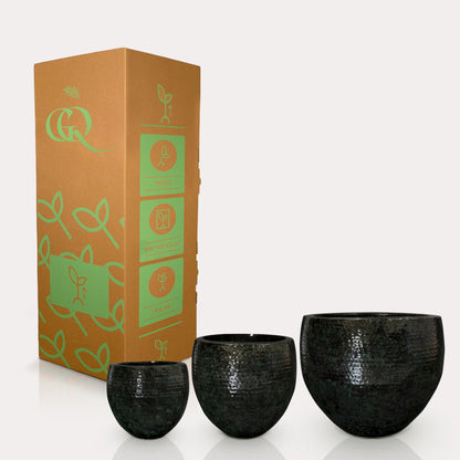 Pot - Set van 3 potten Thom Zwart Metaal