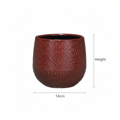 Pot Gabriel Rond Bordeaux - Ø 14cm