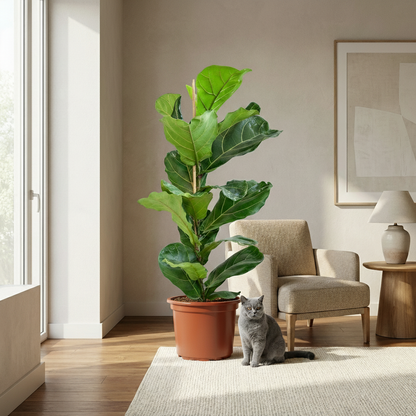 Kamerplant - Ficus Lyrata (Vioolbladplant) - Pot Ø 21cm Hoogte ↕ 75-85cm