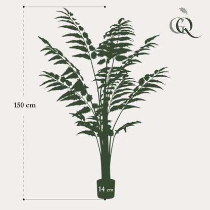 XL Kunstplant - Rumohra Adiantiformis - Ledervaren - Hoogte ↕ 150cm