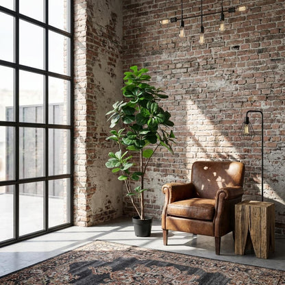 Kunstplant - Ficus Lyrata Vertakt XL - Hoogte ↕ 150cm
