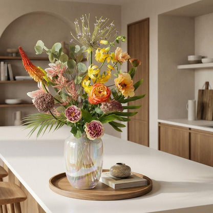 Kunstbloemen boeket - Tropical Chic Deluxe Real Touch - 13 stelen - Hoogte ↕ 105cm