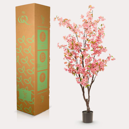 Kunstplant - Prunus Kersenbloesem Roze - Hoogte 175cm