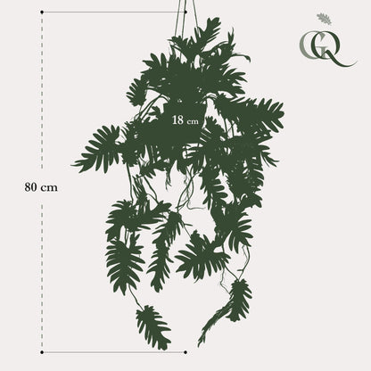 Kunstplant - Philodendron Klimmende boomliefhebber - Hoogte ↕ 80cm