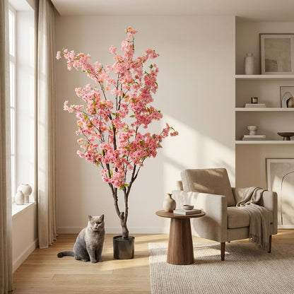 Kunstplant - Prunus Kersenbloesem Roze - Hoogte 175cm