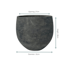 Pot - Orb Black Washed - Ø 32cm H 28cm