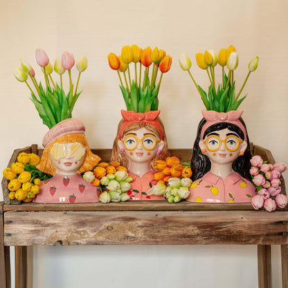Kunstbloemen - Tulpen Boeket Geel 5 stuks - Real Touch - Hoogte ↕ 42cm
