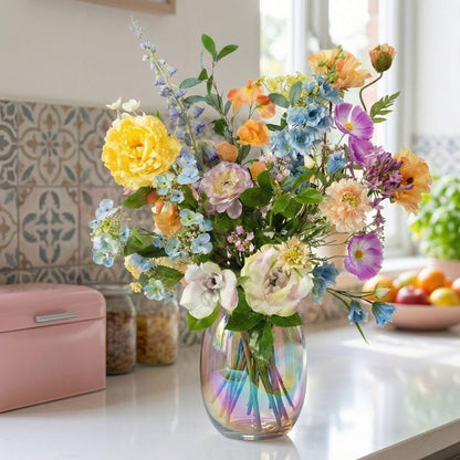 Kunstbloemen boeket - Soft Spring Deluxe Real Touch - 18 stelen - Hoogte ↕ 85cm