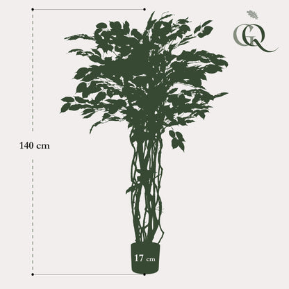 Kunstplant - Ficus liana Vioolbladplant - Hoogte ↕ 140cm