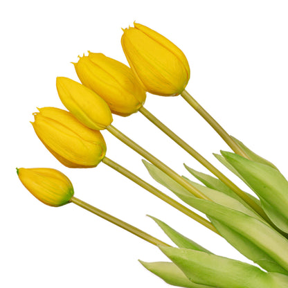 Kunstbloemen - Tulpen Boeket Geel 5 stuks - Real Touch - Hoogte ↕ 42cm