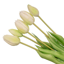 Kunstbloemen - Tulpen Boeket Wit/Groen - 5 stuks - 42cm