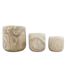 Sierpot - Hout lichtbruin Pia - Set van 3