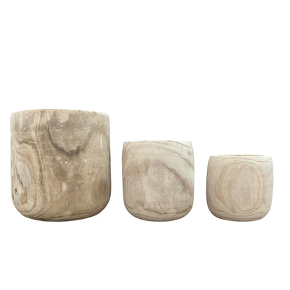 Sierpot - Hout lichtbruin Pia - Set van 3