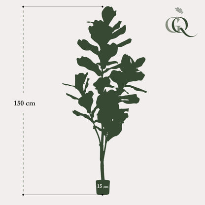 Kunstplant XL - Ficus Lyrata - Tabaksplant - Hoogte ↕ 150cm