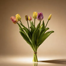 Kunstplant - Tulpenboeket Zachte Lente - Real Touch - 7 stelen - Hoogte ↕ 42cm