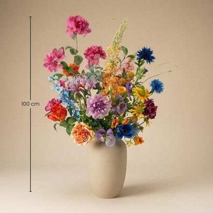 Kunstbloemen boeket - Summer Garden Deluxe Real Touch - 19 stelen - Hoogte ↕ 100cm