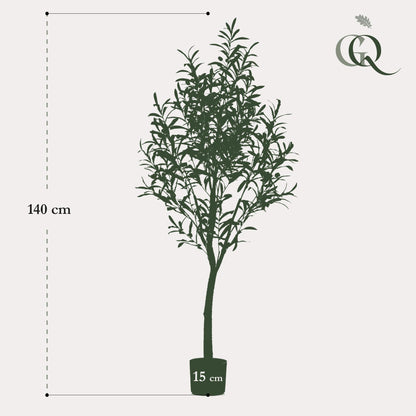 Kunstplant - Olea europaea Olijfboom - Hoogte ↕ 140cm