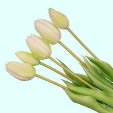 Kunstbloemen - Tulpen boeket Wit/Groen - 10 stuks - Hoogte ↕ 42cm