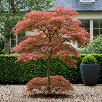 Buitenplant - Acer palmatum 'Jerre Swarts' - Donker Rood - Bladverliezend - Pot Ø 19cm Hoogte ↕ 70cm