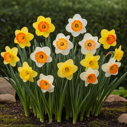Buitenplant 15x Narcis Large Cupped Mix - Bloeiend - Bolmaat 12/14