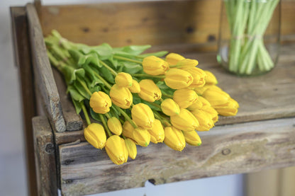 Kunstbloemen - Tulpen Boeket Geel - 10 stuks - 42cm