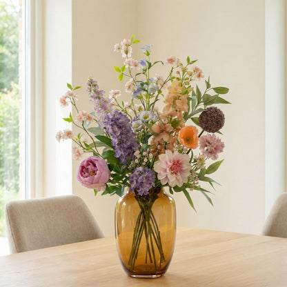 Kunstbloemen Boeket Pastel Meadow Deluxe Real Touch - 15 Stelen - Hoogte ↕ 100cm