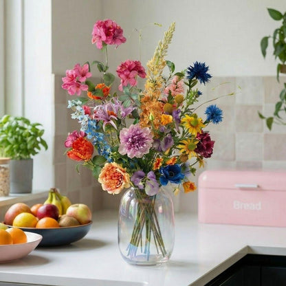 Kunstbloemen boeket - Summer Garden Deluxe Real Touch - 19 stelen - Hoogte ↕ 100cm