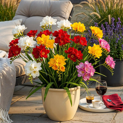 Buitenplant 40x Freesia Double Mix - Bloembollen Diverse Kleuren - Bolmaat 5/6